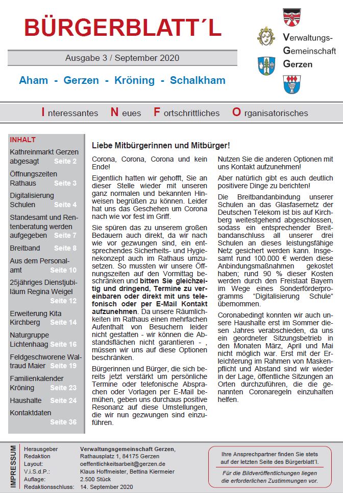 Bürgerblattl September 2020